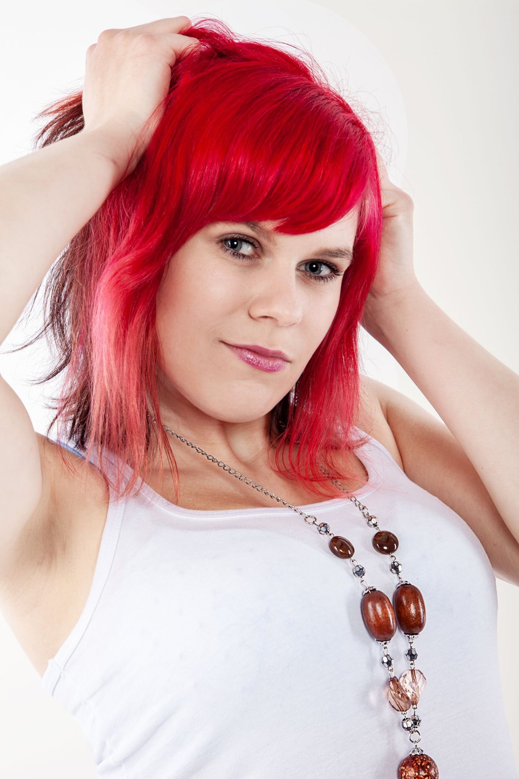 Cherry red, face-framing