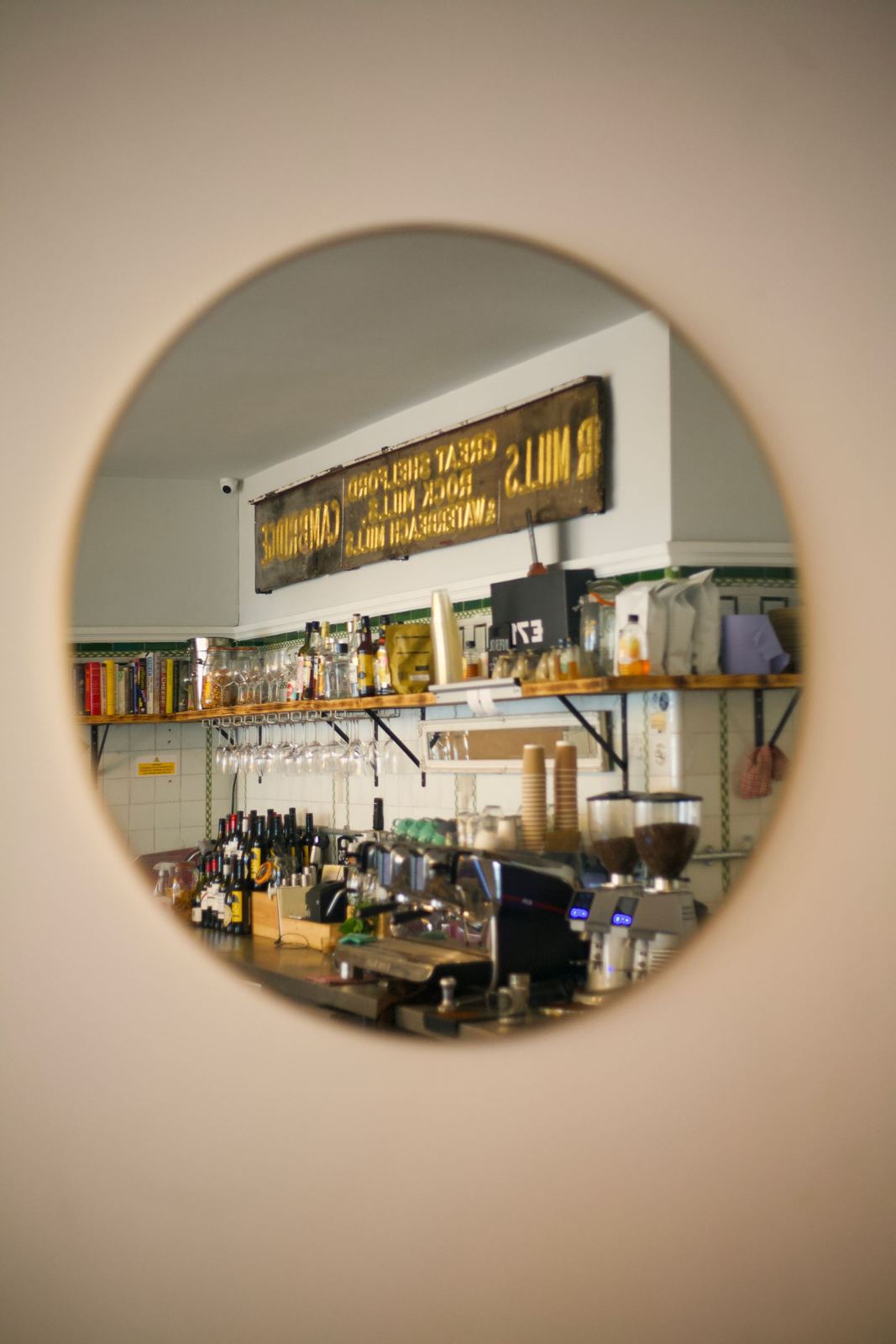 Round salon mirror