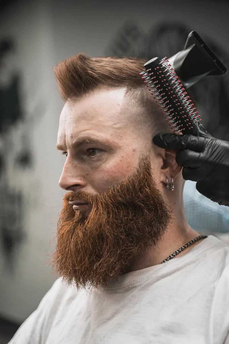 Full red beard, finished