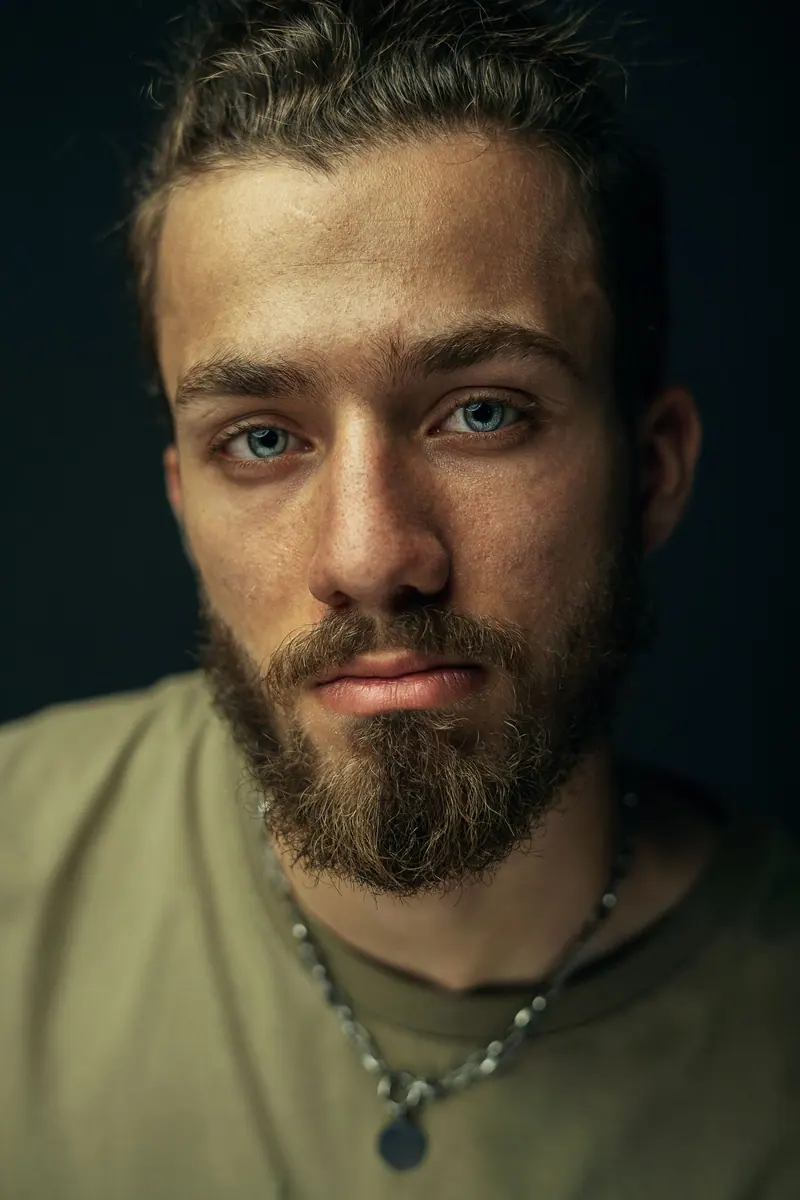 Bearded portrait in warm shadow