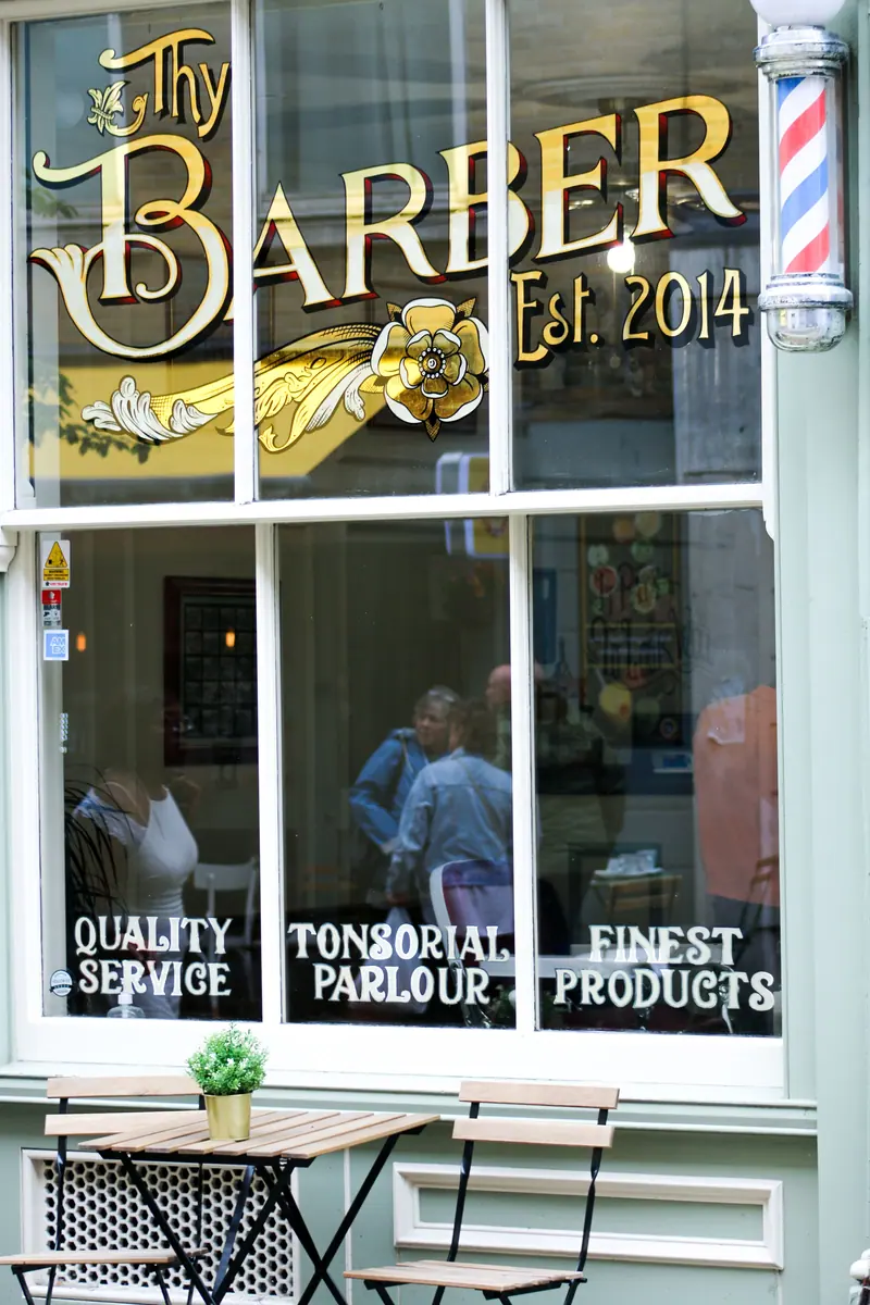 Barber storefront window