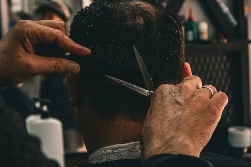 Barbershop sign at the door