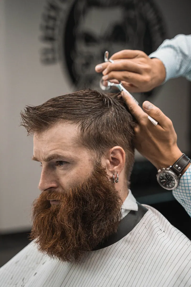 Combing a beard into shape