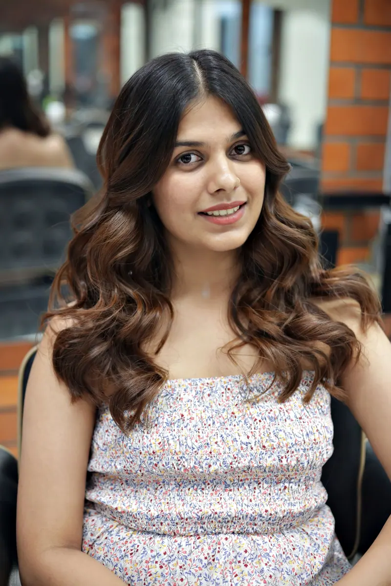 Fresh blowout with soft curled ends