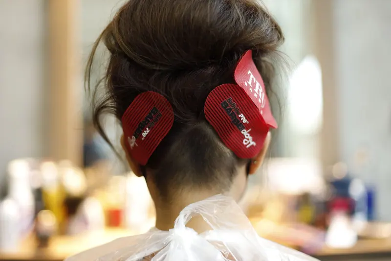 Bow-tied updo at the station