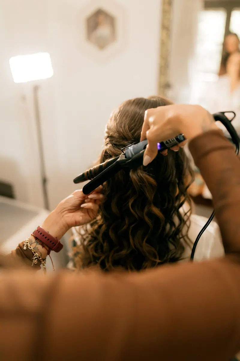 Curling iron waves in progress