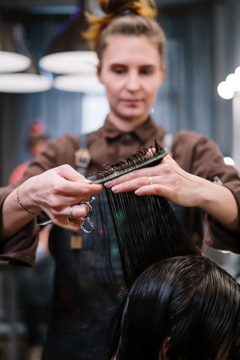 Stylist with shears