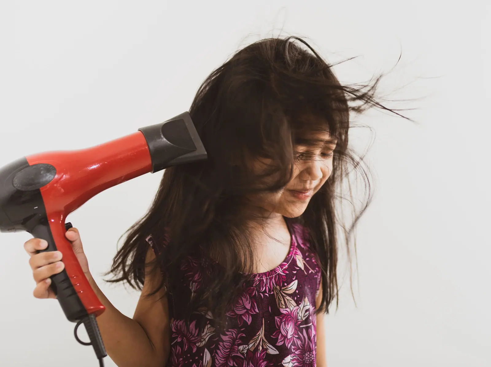 Hair dryer and a big smile