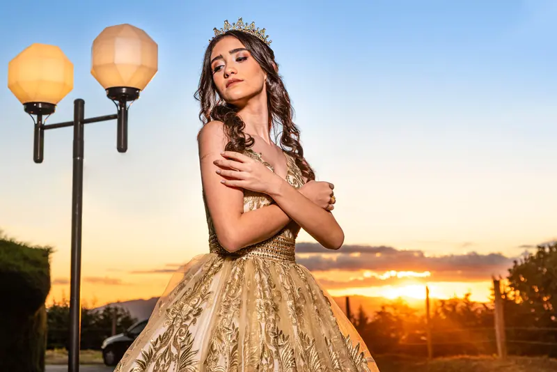 Long waves and a gold gown at sunset