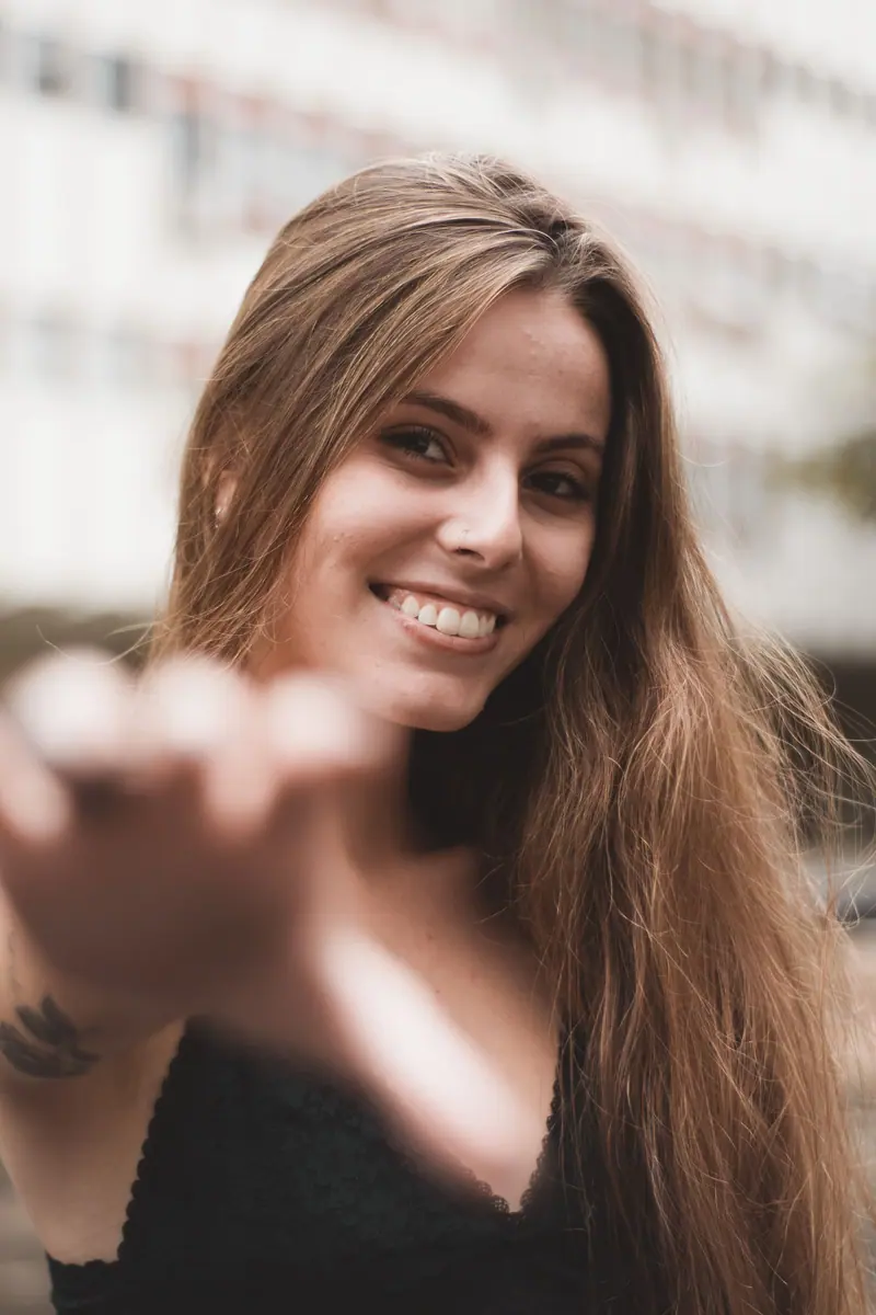 Long caramel brunette hair