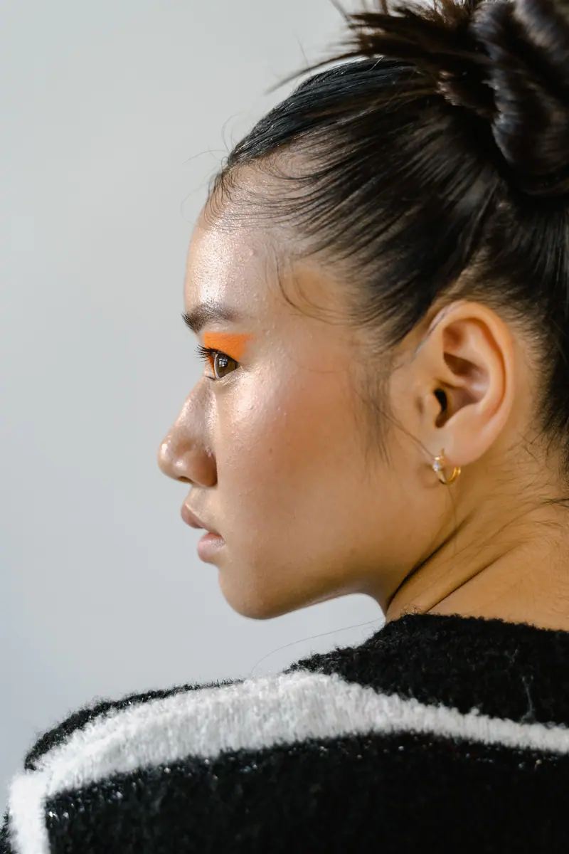 Braided top knot in profile