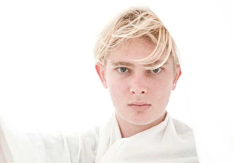 Platinum fringe on white
