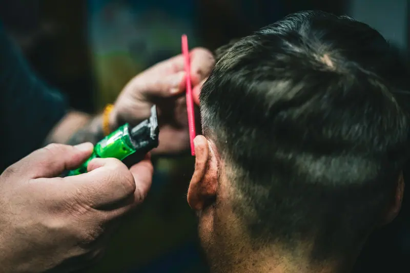 Barber's tools on a fresh fade