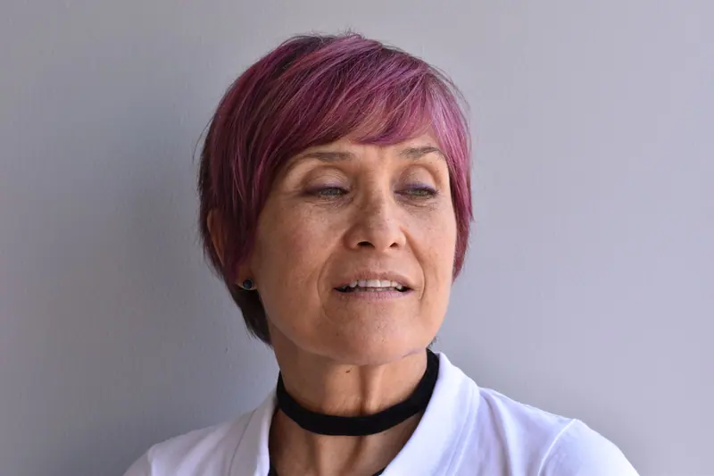 Magenta pixie on an older client