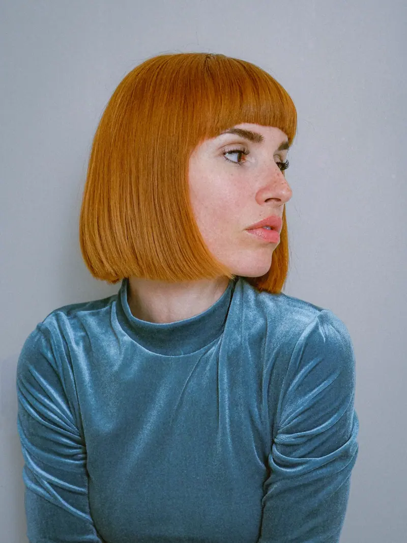 Copper bob with a velvet top