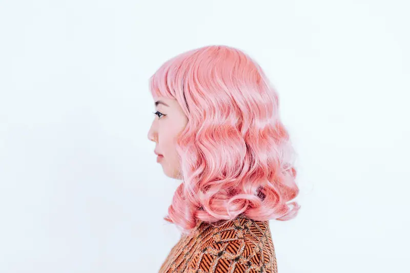 Pale pink waves in profile