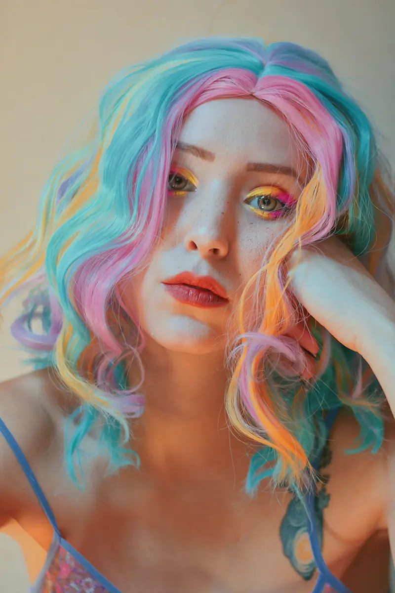 Rainbow pastel waves