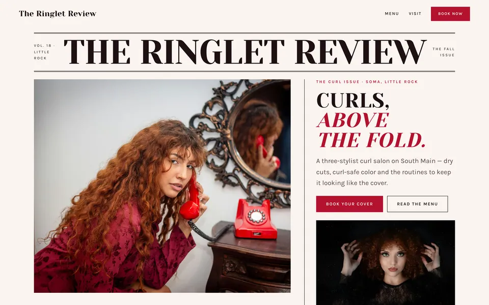 The Ringlet Review website design — magazine grid layout